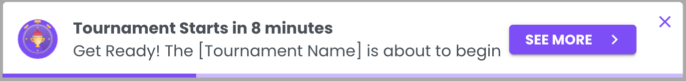 Notifications - Snackbar Tournaments