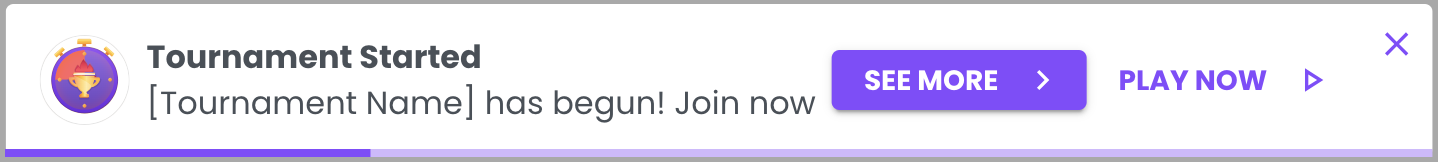 Notifications - Snackbar Tournaments